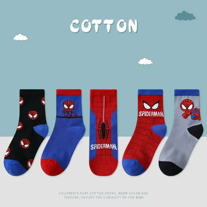 Halloween New Cosplay Costumes Anime Socks Spider Cartoon Anime Hero Cotton Boys Tube Socks Children Autumn Winter Comfortable