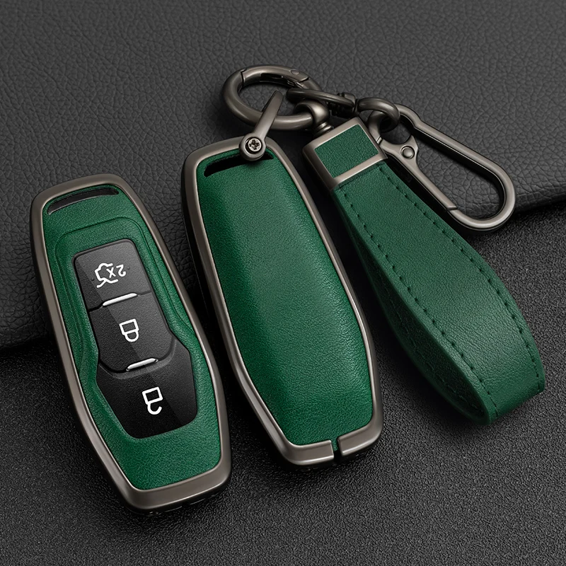 Alloy Car Key Case Cover Shell For For Ford Focus 3 4 ST Mondeo 5 MK5 Mustang F-150 Explorer Edge Fiesta Kuga MK3 4