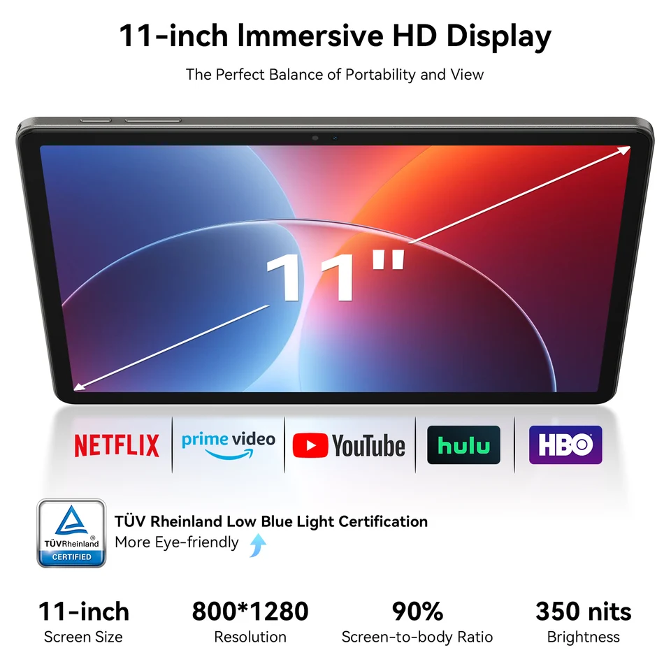 TABWEE T50 Tablet PC Android Up to 24GB RAM + 128GB ROM, Tablet 11
