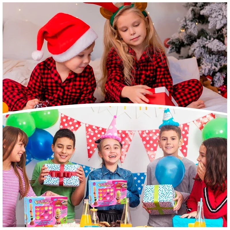 アイスクリームおもちゃスタッキングタワー、20個のアイスクリームプレイセット、2つのスクープ付き、3歳以上、子供用ごっこ遊びフードプレイセットキッチンデザート