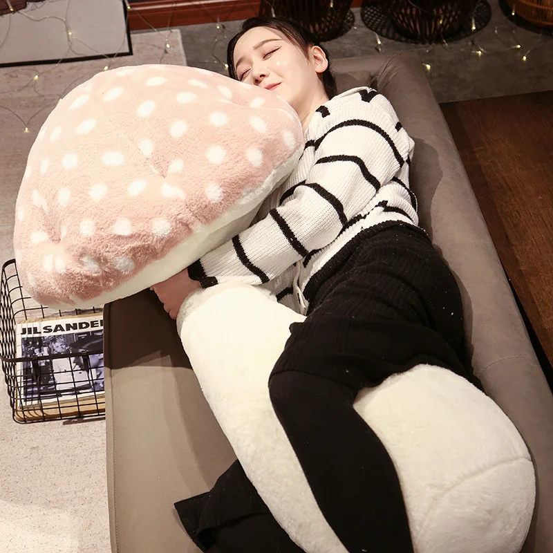 Mushroom Plush Pillow Big Size Toys Stuffed Soft Plant Mushroom Style Sleep Throw Pillow Cushion Home Decoration