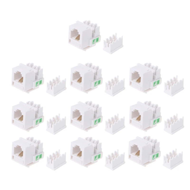 

10x RJ11 CAT3 Information Socket Voice Module Adapter Telephone Keystone B0KA