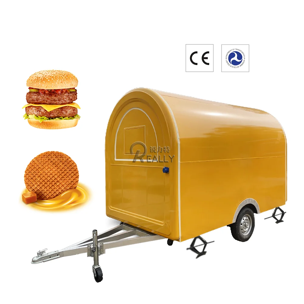 Food Truck Mobile Kitchen Ice Cream Coffee Cart Snack Food Vending Cart for Sale