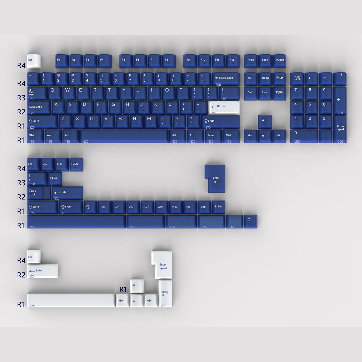 

Fancylab New Blue Keycaps Cherry Profile Semi -transparent Two -color Injection Mold ABS Material Adaptation Mechanical Keyboard