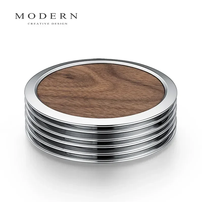 

Black walnut coaster holder, glass mat, water cup, coffee cup insulation mat