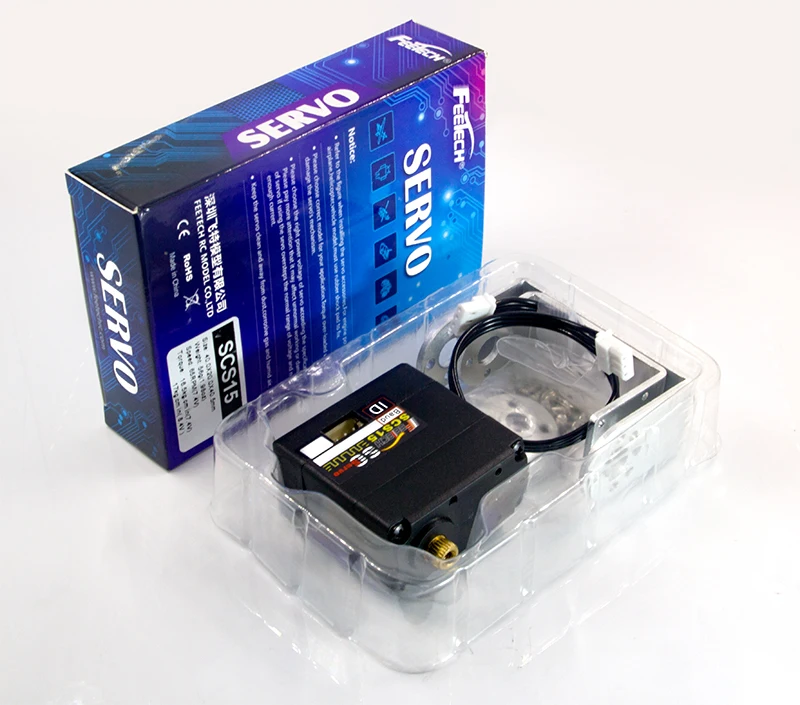 15KG Half-duplex Asynchrone Seriële BUS Servo Slimme Robotarm Ondersteuning 0-300 Graden Instelling en 360 Continue Rotatie