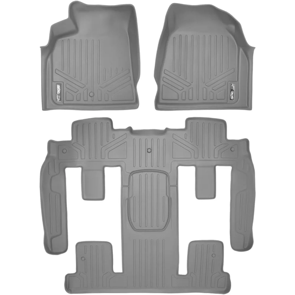 

MAXLINER Custom Fit 2 Row Gray Floor Mat Liner Set Compatible with 2009-2016 GMC Acadia/2017 Acadia Limited/2009-2010 Saturn Out