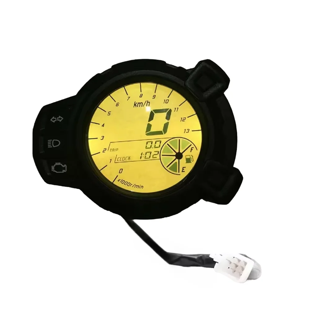 

Горячий 12 В мотоцикл 7-цветный механический одометр цифровой ЖК-прибор подходит для BWS125