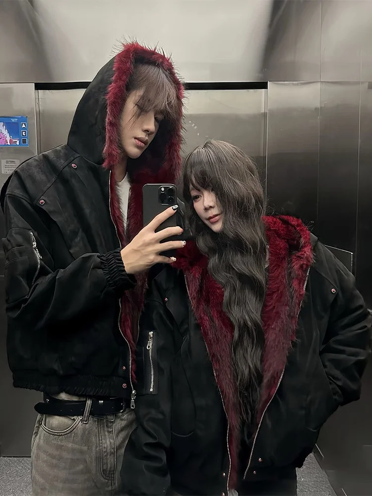 

Мужская зимняя теплая куртка-парка в стиле ретро, с капюшоном, из хлопка и искусственной кожи, на подкладке, свободного кроя, на молнии