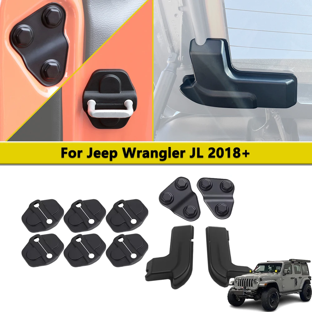 Car Door Screw Cover Latch Cap Rear Windshield Heating Wire Cover Trim For Jeep Wrangler Jl 2018-2024 Interior Parts Accessories