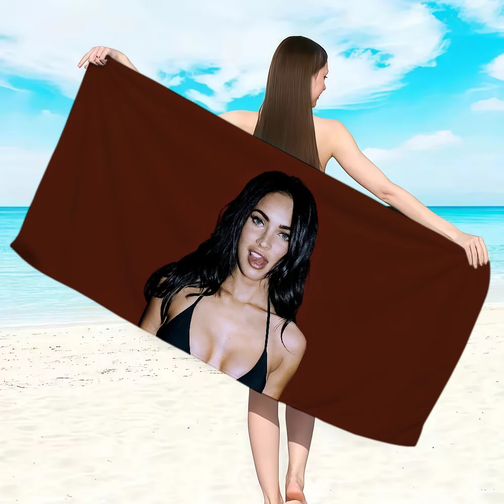 Actor Megan Fox Towel Soft Lightweight Anti-Sand Large Beach Towel Quick-Drying Bath Sports Family