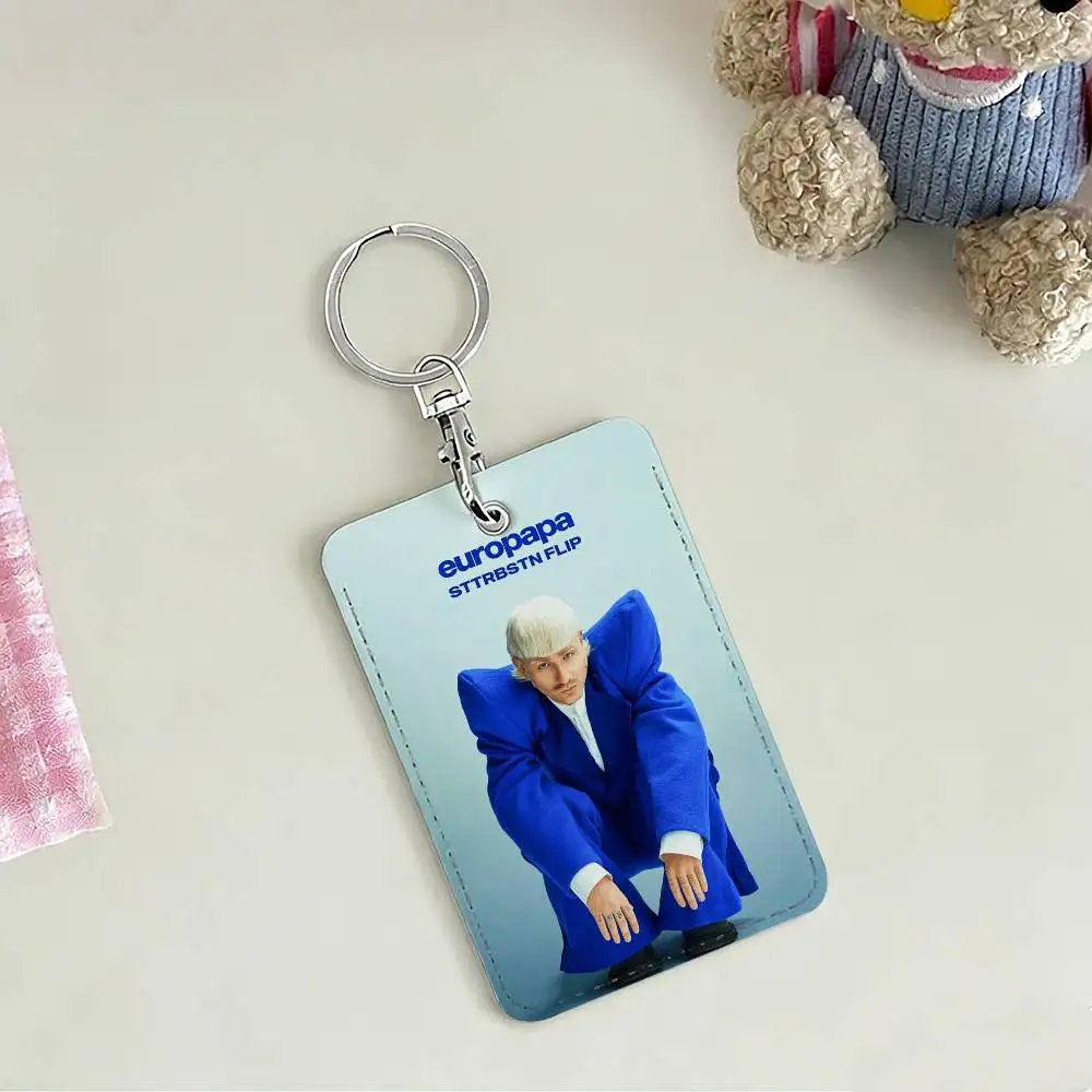 حامل بطاقات Singer Joost Klein Europapa مع سلسلة مفاتيح للحماية التنفيذية لحقيبة حافلة مترو الأنفاق الائتمانية للبنك