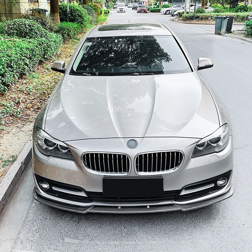 For BMW 5 Series F10 F11 LCI Luxury 2015-2017 Front Bumper Lip Splitter Gloss Black