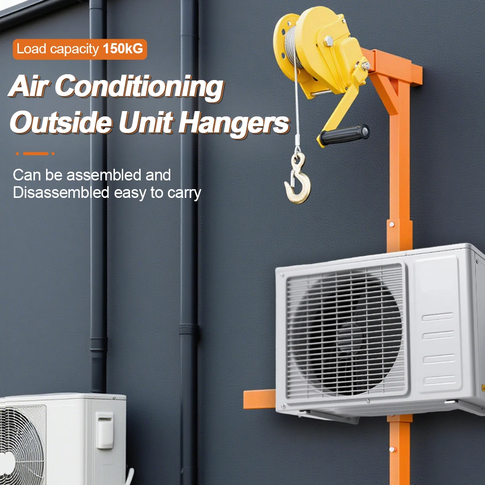 Air Conditioner Outside Hanging Mounting Bracket Aerial Installation Tool Lifting Bracket Crane Folding Side Swinging Bracket