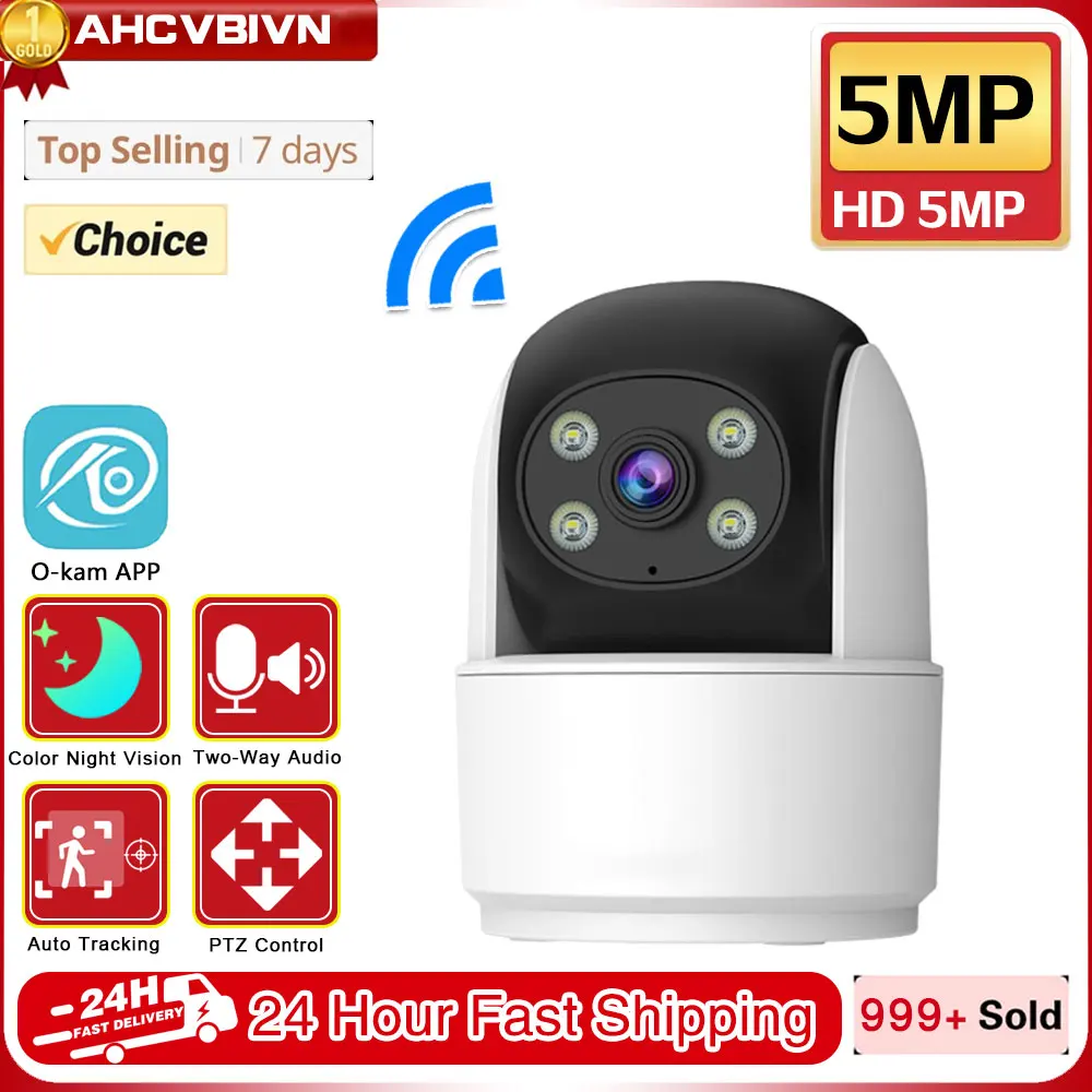 

5MP WiFi Camera Smart Home Indoor Wireless IP Surveillance Camera AI Detect Automatic Tracking Security Baby Monitor O-Kam APP