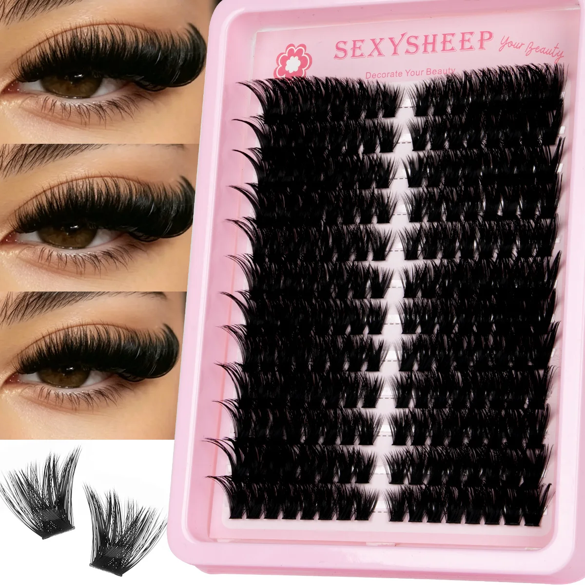 Dicke Wimpernbüschel DIY Wimpernverlängerung für Volumen, D-Curl Einzelwimpern, dramatische Nerz-Wimpern, weicher Band – Detail 1