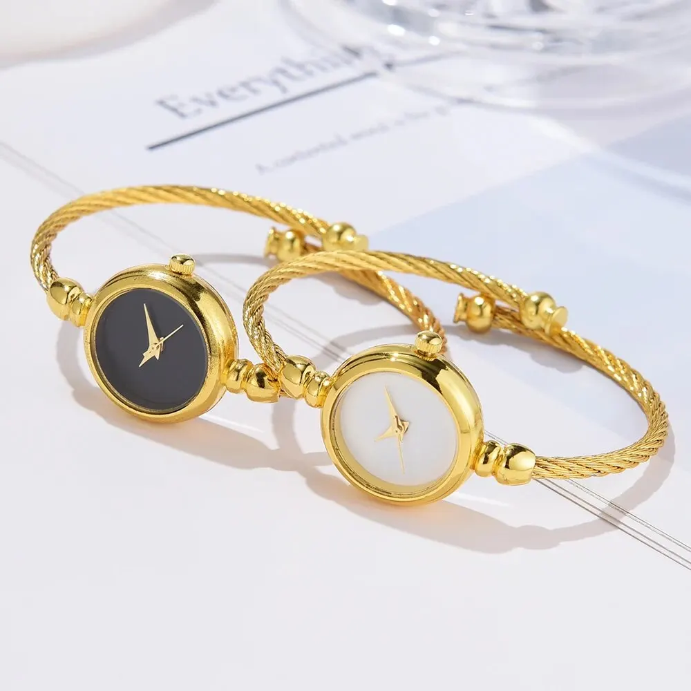 2PCS Fashion Luxury Women\'s Watch Gold Fine Strap Ladies Watch For Bracelet Montre Femme Female Wrist Watch Women Clock Relojes