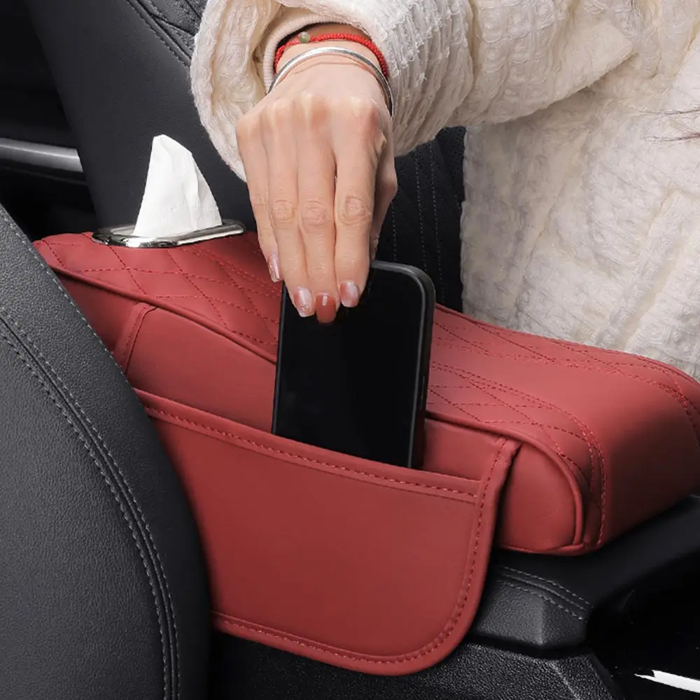 Automotive Interior Stickers Car Armrest Mat Arm Rest Protection Cushion Auto Armrests Storage Box Cover Pad For Mercedes Benz