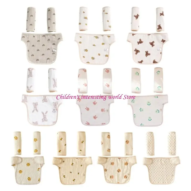 

3 Pack Infant Toddler Saliva Towel Feeding Burp Cloths Baby Bib Waist Stool 425F
