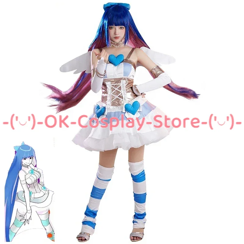 

Stocking Angel Dress Cosplay Costume Anime Panty & Stocking with Garterbelt Cosplay Party Suit Halloween Uniforms Custom Made