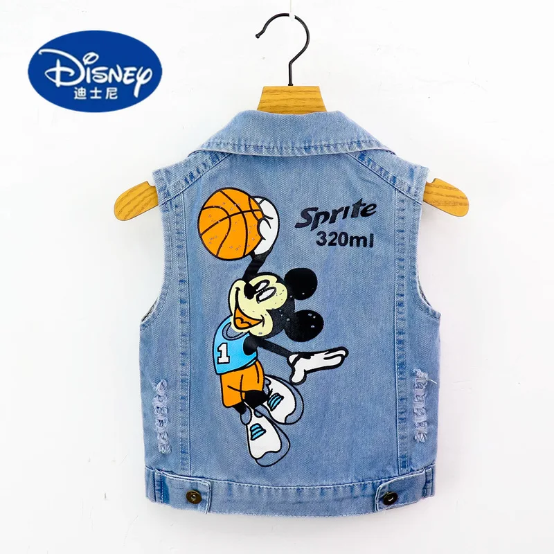 

Disney Kids' Vest 2025, Denim Sleeveless Jacket for Boys & Girls, Korean Style Spring/Fall Tank Top for Toddlers