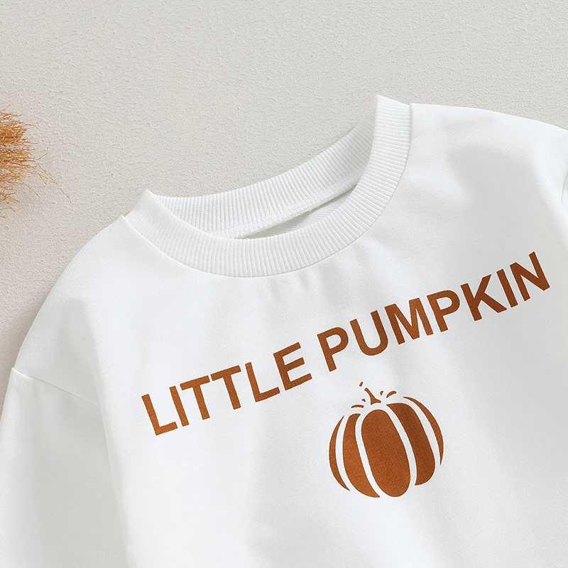 

Infant Halloween Costume Set with Long Sleeve Pumpkin Print Sweatshirt and Trousers - Adorable Toddler Outfit for Fall Fun