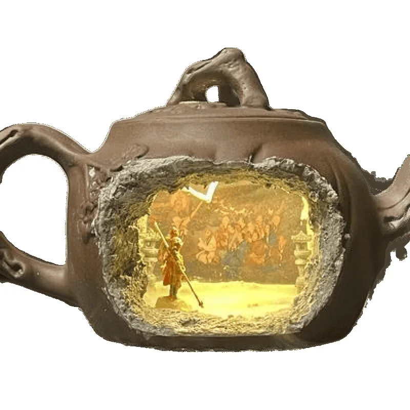 

Creative broken purple clay pot, Zen ancient style ecological pot office desktop ornament Internet celebrity explosion