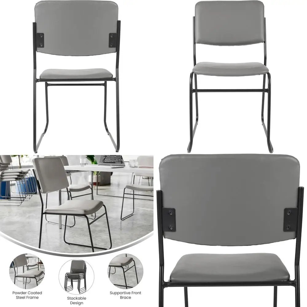 

Виниловые стулья высокой плотности для зон ожидания и офисов с мягкими сиденьями, серые