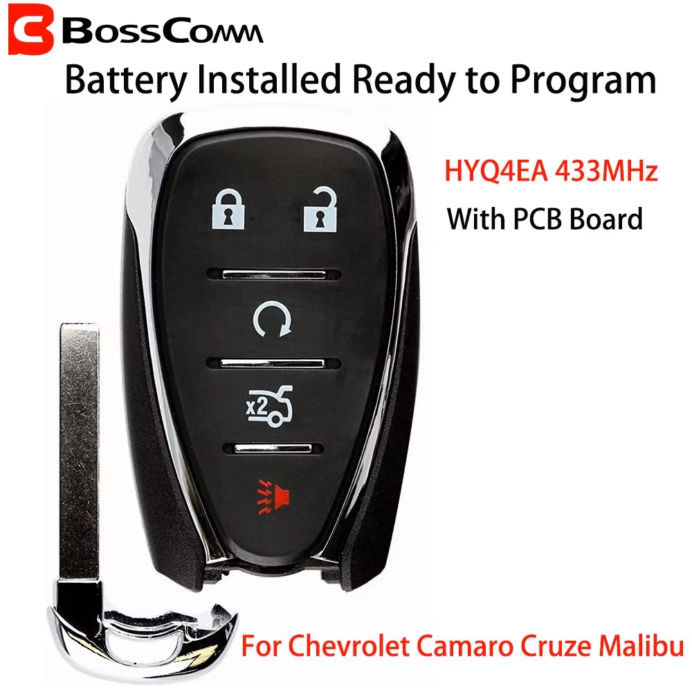 

Smart Remote Key For Chevy Cruze Camaro Malibu Key Fob 2016 2017 2018 2019 2020 2021 2022 Keyless Entry HYQ4EA HYQ4ES 433MHz