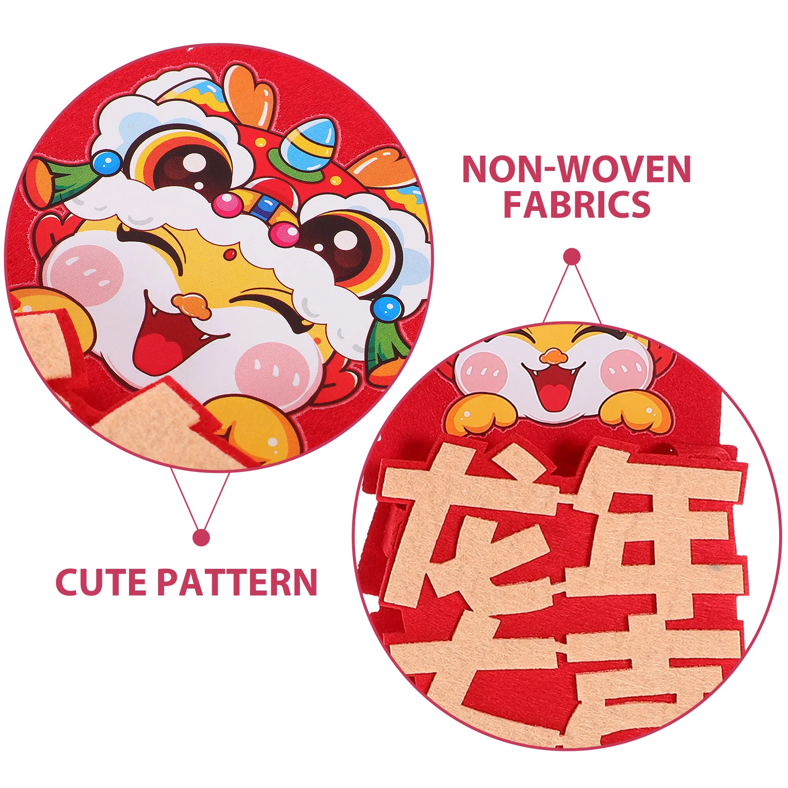 

2 Pcs Door H naments Non woven Dragon Decor Chinese New Year Hanging Front Pendant Spring Festival Supplies Room Office Decor