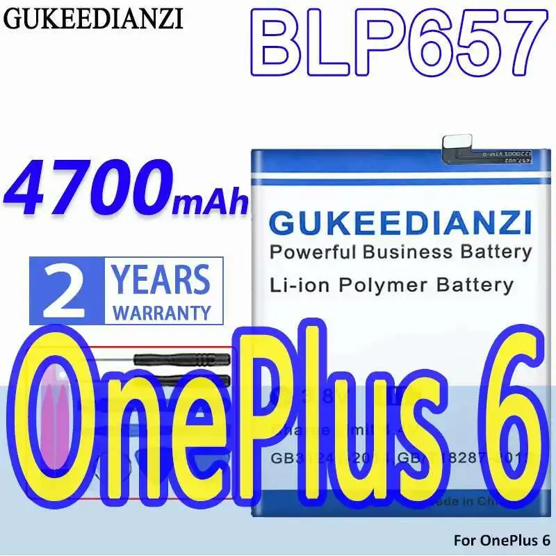 

BLP657 для Oneplus 6, 4700 мАч, высокоэффективный аккумулятор для мобильного телефона