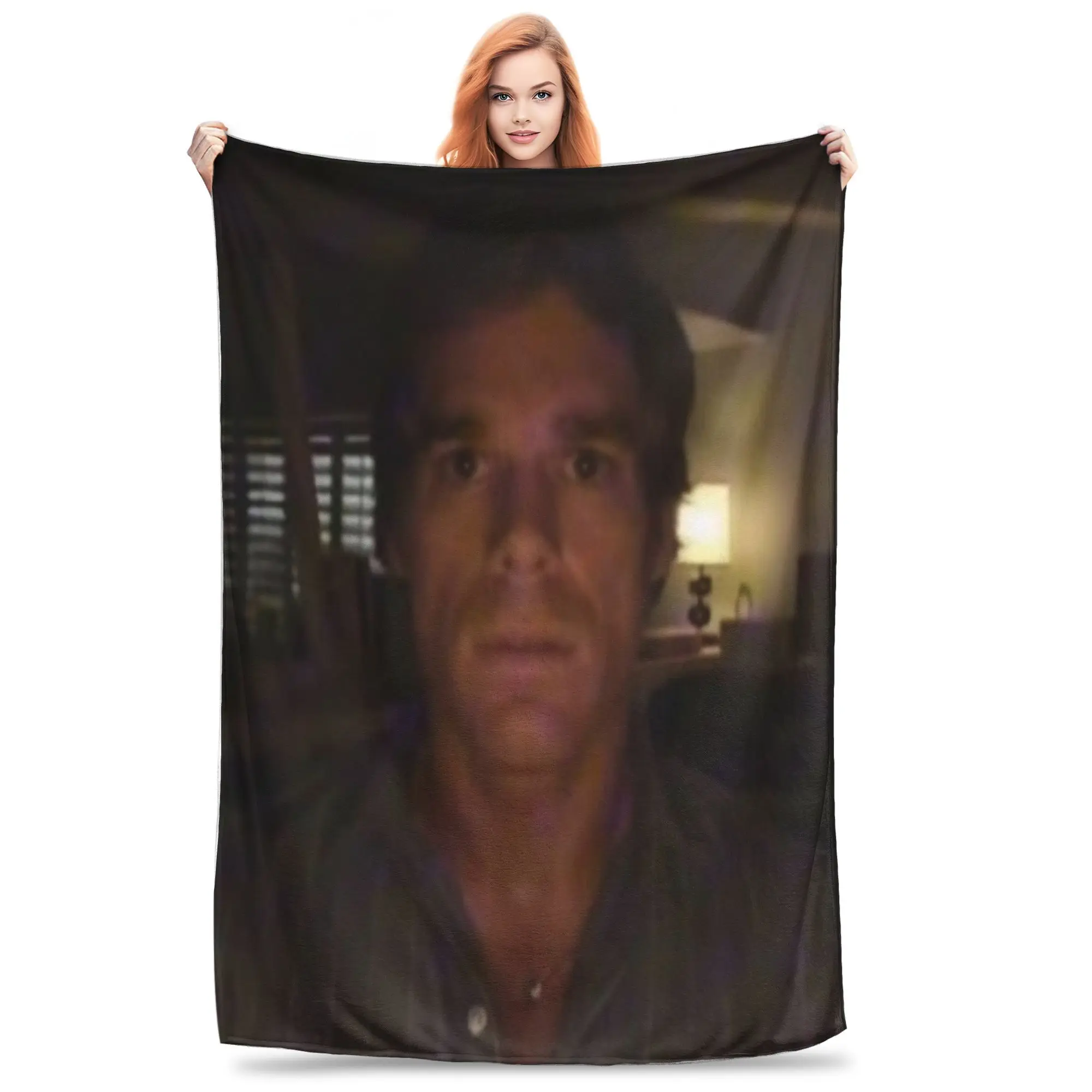 Dexter Morgan Stare  Throw Blanket for Couch  Soft Fuzzy Plush Blanket 50x60 Inch Multi-size Bedspreads for All Seasons