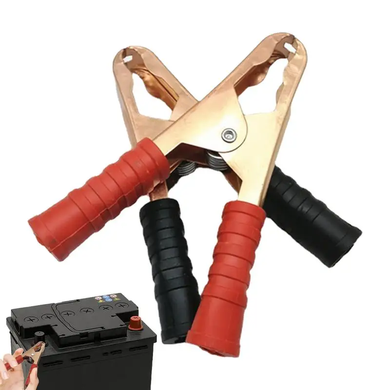 100A Copper Alligator Battery Charger Clamps Alligator Clips Insulated Red Black Boot Crocodile Clamp For Truck Car Caravan Van