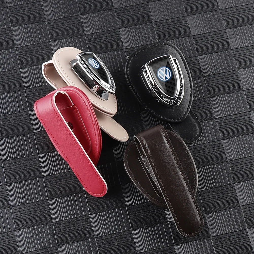 1PCS Zinc Alloy Car Sunglasses Holder Clip Universal Magnetic Glasses Eyeglass Hanger Clip Auto Accessories For VW RLINE POLO R