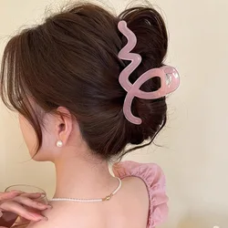 Fashion Design Irregular Wave Hair Claw Clip Headdress 2024 Summer Jelly Colored Korean Sweet Geometric Hairpin Hair Accessories