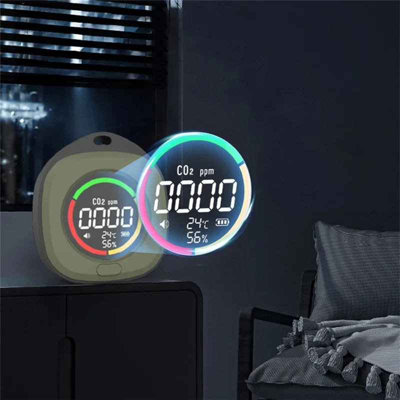 FULL-4 In 1 CO CO2 Detector Alarm Temp Humidity Sensor HD LCD Display CO CO2 Temperature Humidity Detector For Indoor Outdoor