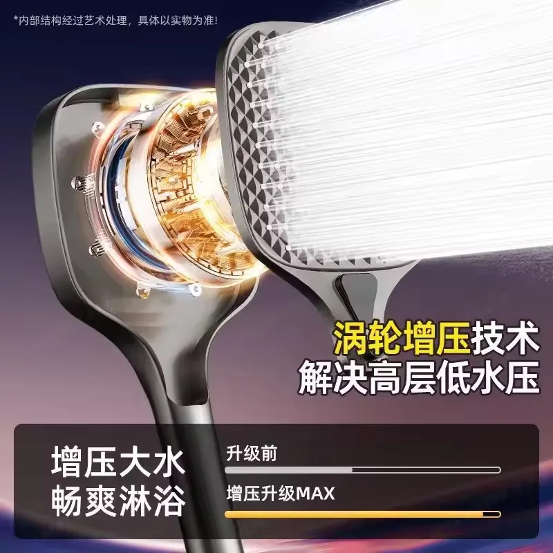 Upgraded 15CM Big Panel Large Flow Square Shower Head 4 Modes Adjustable Shower Head High-pressure Water-saving Handheld Shower view 6
