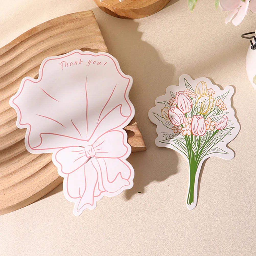 

30Pcs Flower Bouquet Greeting Cards Delicate Craftsmanship Exquisite Patterns Birthday Festival Blessing Thank You Gift