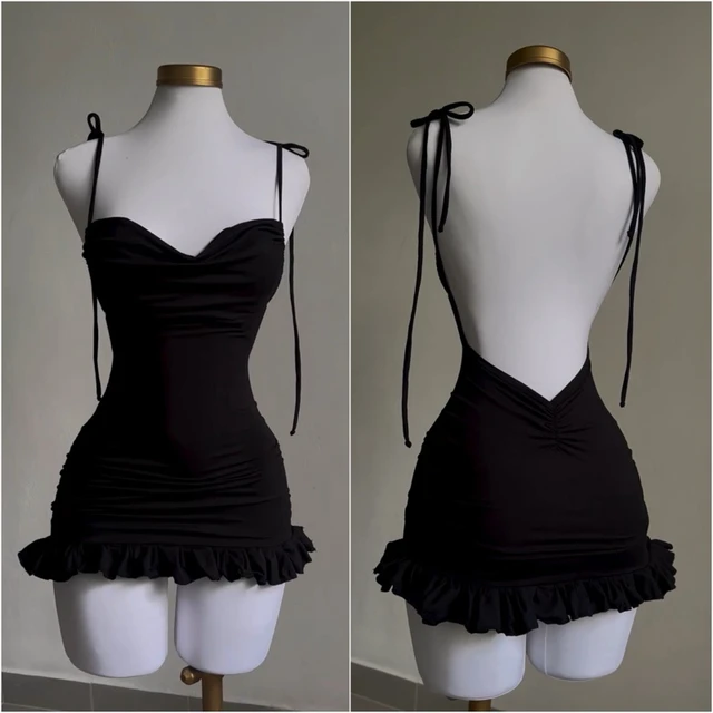 2024 Europejska i amerykańska nowa wysokiej klasy Y2K Seksowna koronkowa spódnica z odkrytymi plecami Slim Fit Spicy Girl Short Skirt