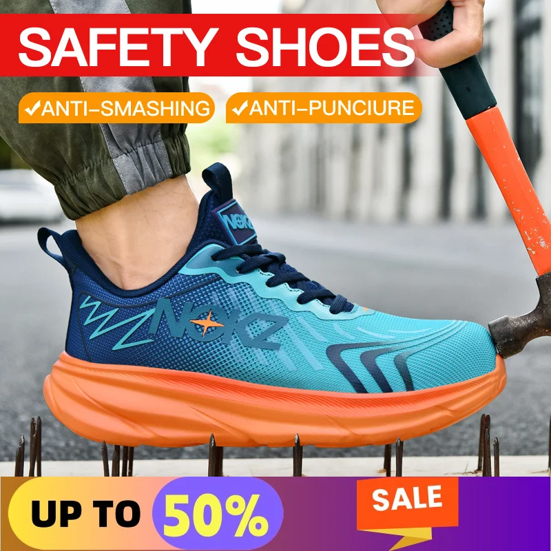 Work Safety Boots Men Women Sneakers Outdoor Light Breathable Comfortable Steel Toe Work Safety Shoes Protective Anti-puncture