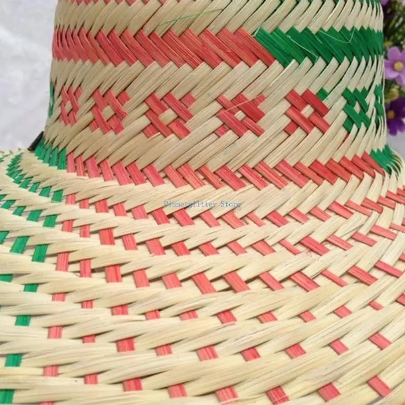 قبعة مزارع تقليدية 652B مصنوعة من ألياف طبيعية لصيد الأسماك والبستنة