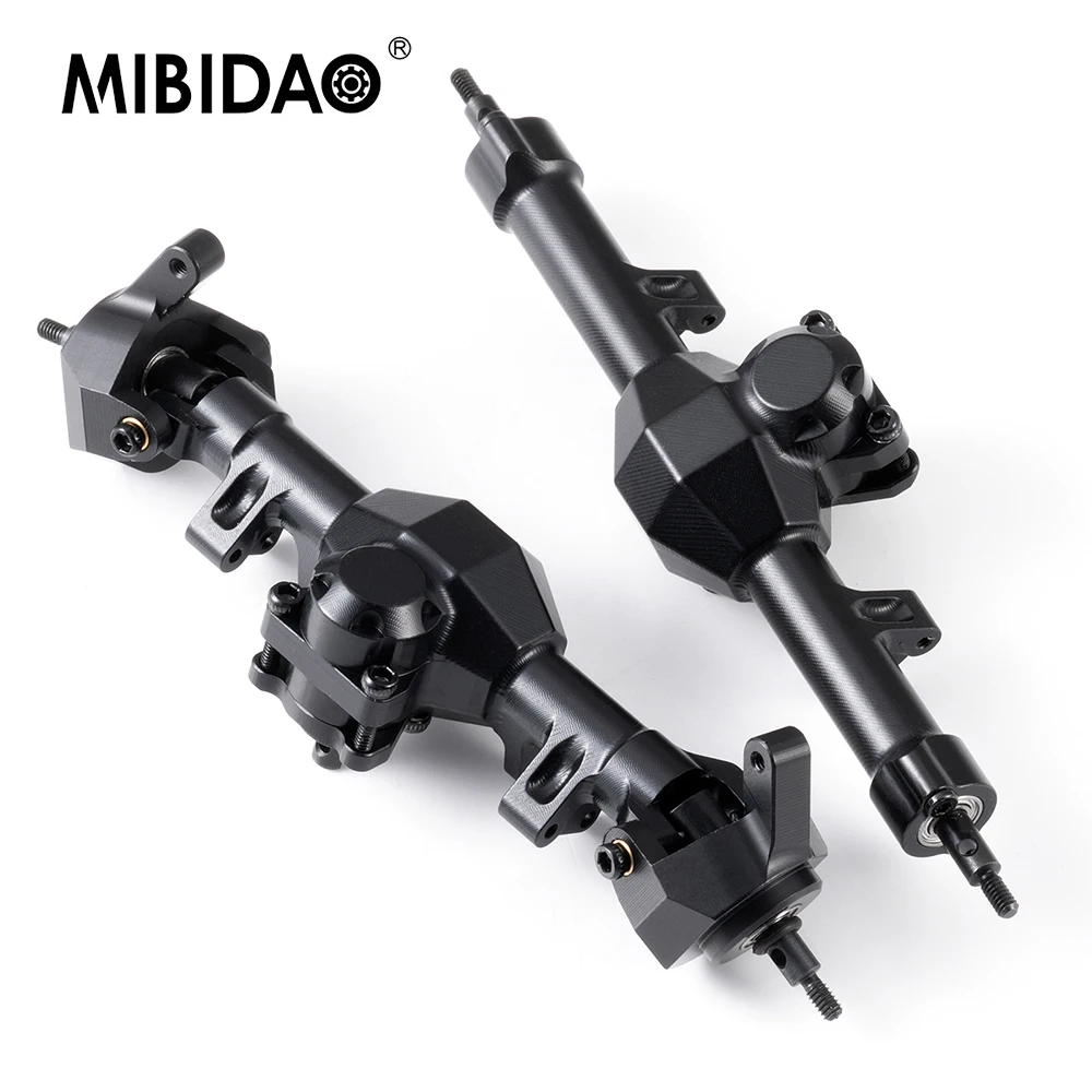 

MIBIDAO Alu Alloy Extended / Stock Length Front Rear Axle for Axial SCX24 Deadbolt C10 Wrangler Gladiator Bronco 1/24 RC Car