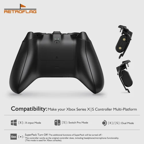 Imagen 2 del producto Retroflag SuperPack para controlador Xbox Series X/S con batería de litio recargable Compatible con Windows Switch Steam Deck