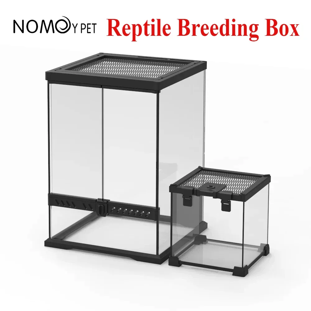 Amphibious Reptiles Pet Breeding Box Ecological Landscape Tempered Glass Single Door Rainforest Tanks Lizard Turtle Breeding Box