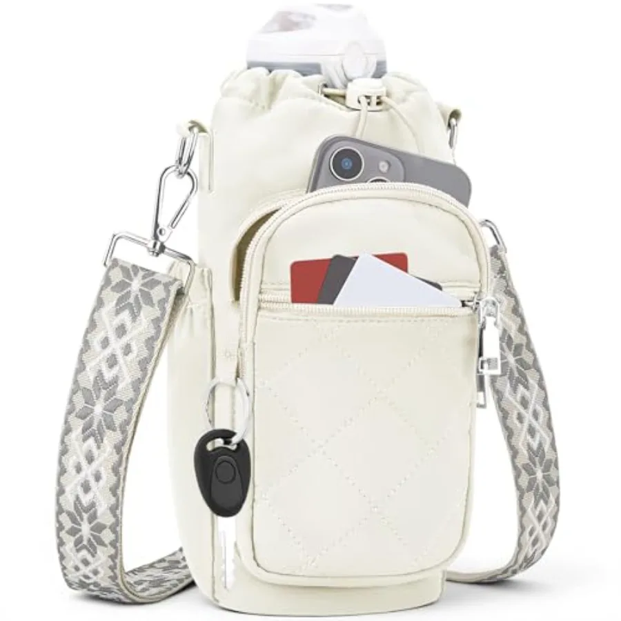 

Water Bottle Carrier Bag with Strap Water Bottle Purse with Phone Pocket 40oz for Walking Hiking