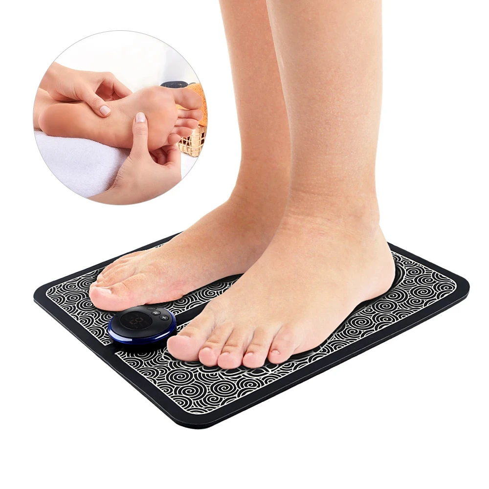 EMS Electric Foot Massager Pad Relief Pain Relax Feet Acupoints Massage Mat Shock Muscle Stimulation Improve Blood Circulation