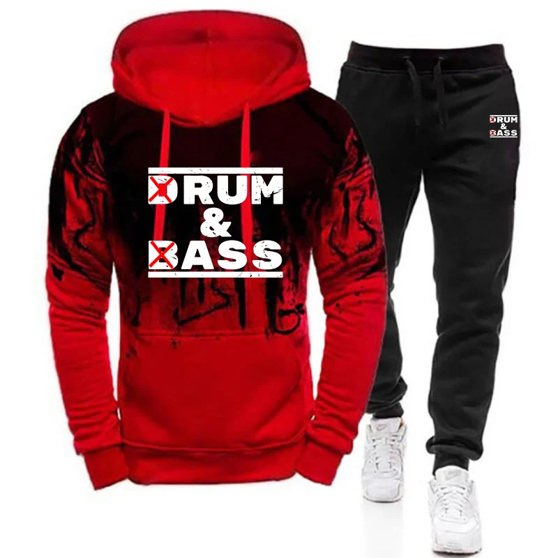 Spring Autumn Comfortable Men's Drum & Bass Lovers Rum & Ass Funny Quote Logo Print 2025 New Type Hoodies Pants Sports Suits