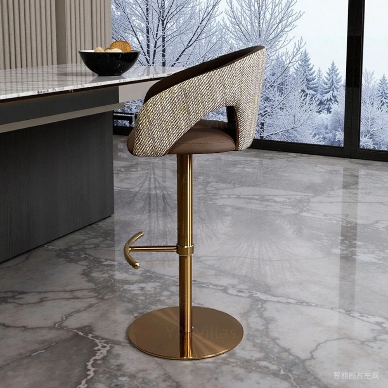 

modern industrial kitchen counter ergonomic bar chair benches backrest luxury Interior adjustable rotation stool office nordic