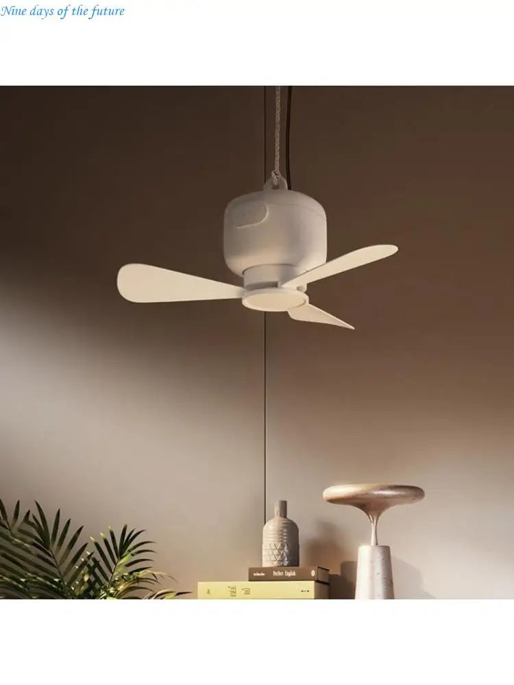 Small USB Ceiling Fan 5V Hanging Fan 3 Speed for Indoor Outdoor Desk Travel Tent Portable 3 Detachable Leaves E65A