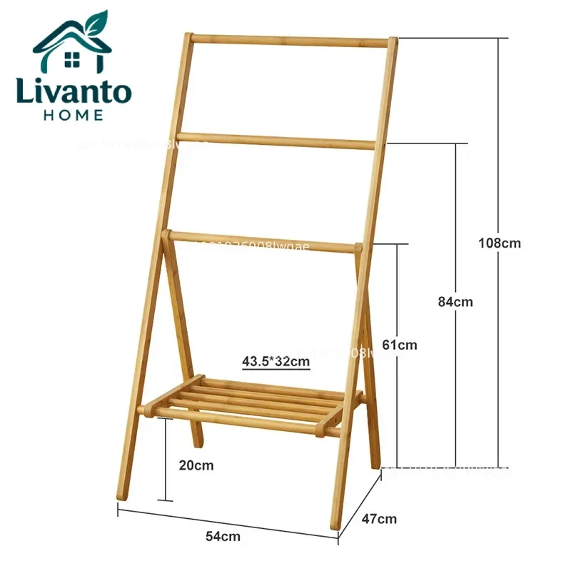 

Bamboo Clothing Rack Double Hanging Rods Storage Shelf Small Dress up Wardrobe Organizer Open Closet for Costumes